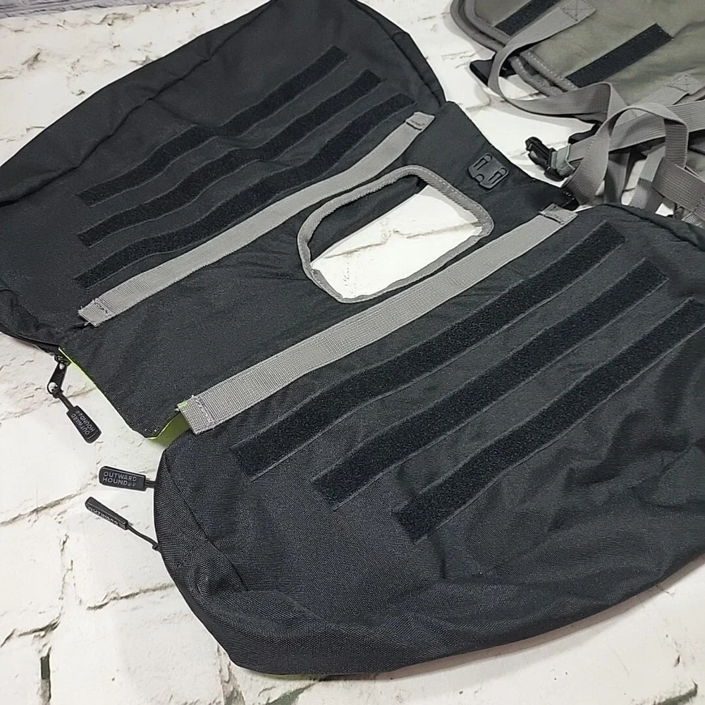 Outward Hound Quick Release Backpack Sz L/XL Harness Saddlebags Reflective Green